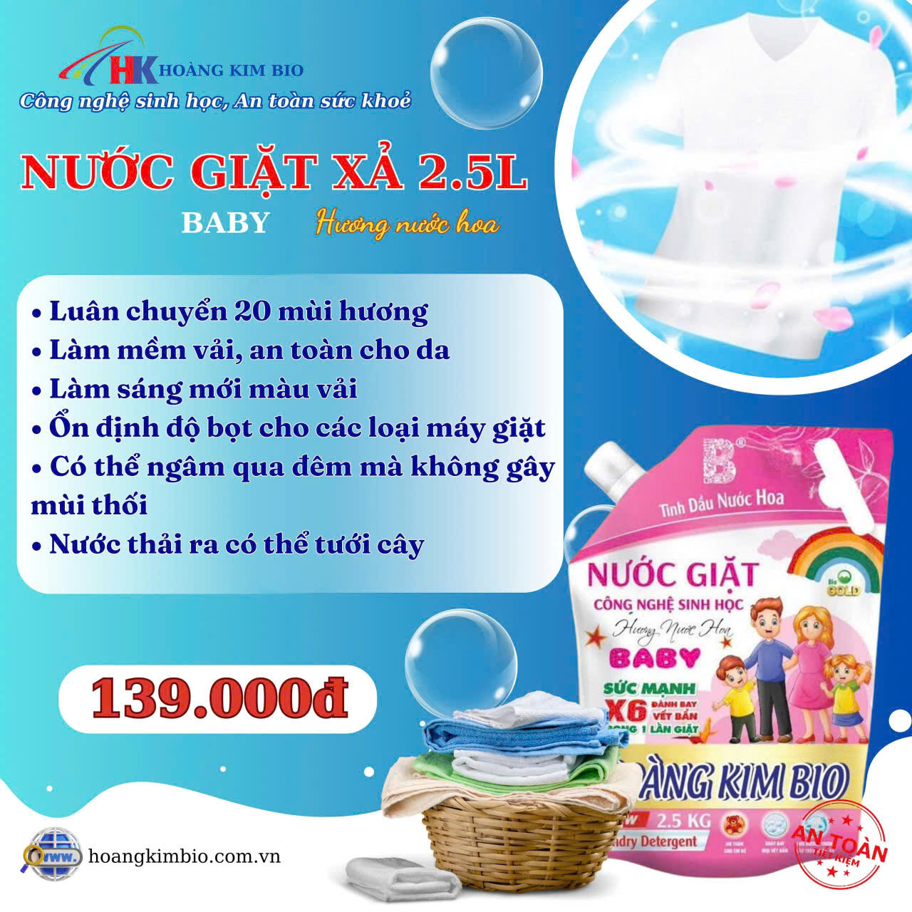 Nước giặt xả 2.5 Lít